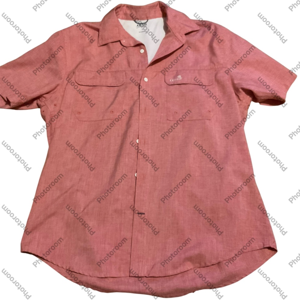 Izod saltwater performance vented fishing outdoor Pink Button-Up‎ Shirt